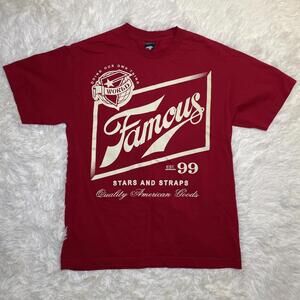 Famous Stars And Straps Y2K Graphic Tee Men’s Red T-shirt Size M